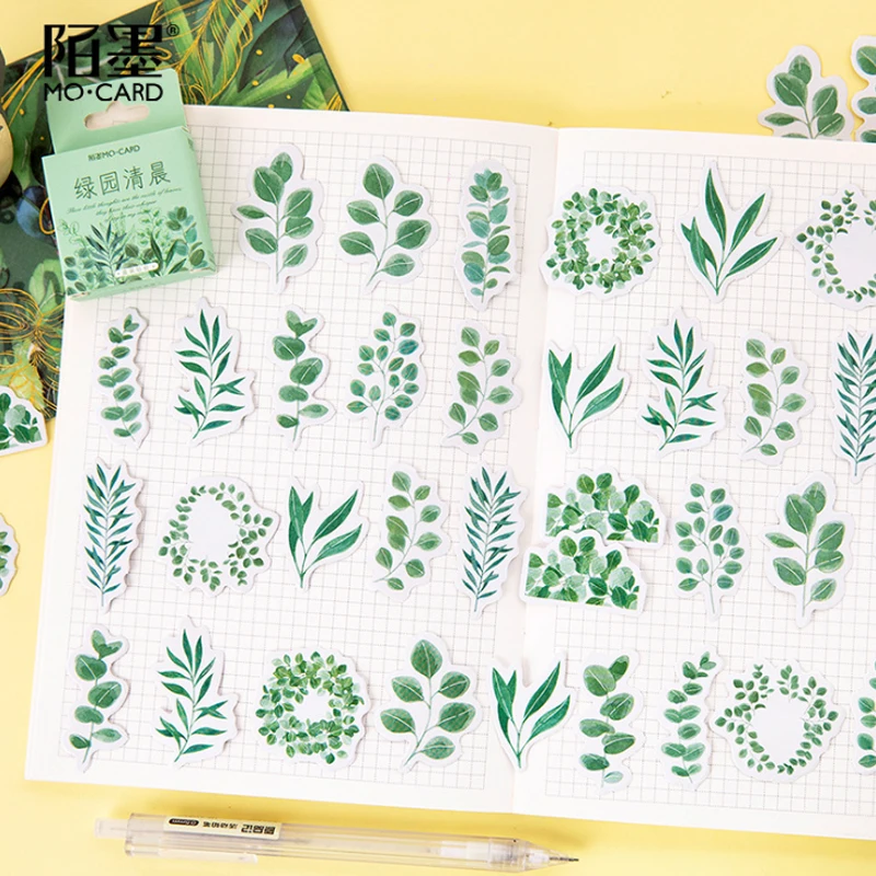 

40packs/lot Lovely Green Garden morning Label Stickers Decorative Stationery Stickers Scrapbooking Diy Diary Album Stick Label