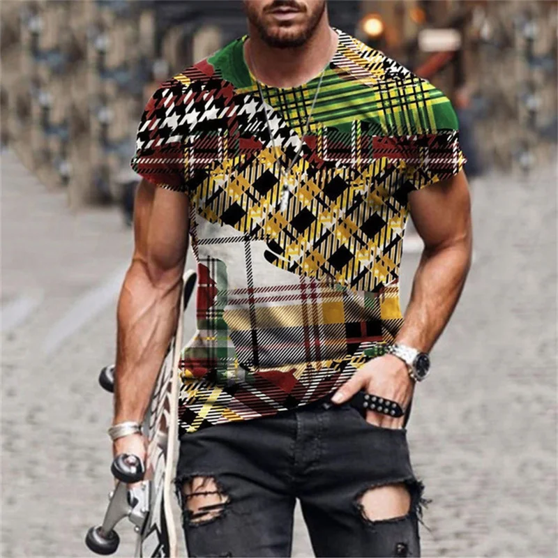 

Summer Men's Oversized Retro Short-Sleeved T-Shirts Fashion Harajuku Ethnic 3D Printed O-Neck T-Shirt Camiseta Mujer Streetwear