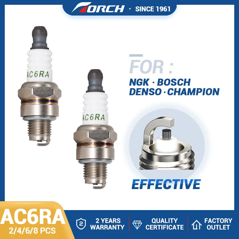 Свеча зажигания, 2-8 шт., фонарь AC6RA, замена свечей 1223/CMR6A Husqvarna HQT-4 Champion 978/RY4C RY4CT10