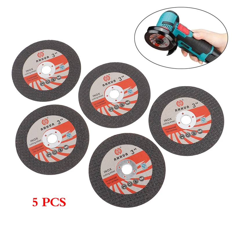 

5pcs Mini Cutting Disc Circular Resin Grinding Wheel Sanding Disc 75mm For Angle Grinder Steel Stone Cutting Angle Grinding Bit