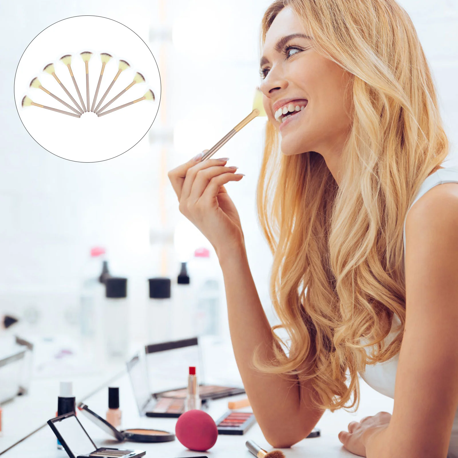 

Brush Makeup Brushes Foundation Fan Powder Set Kit Contouring Shaped Maketools Blush Sets Forprofessionaltool