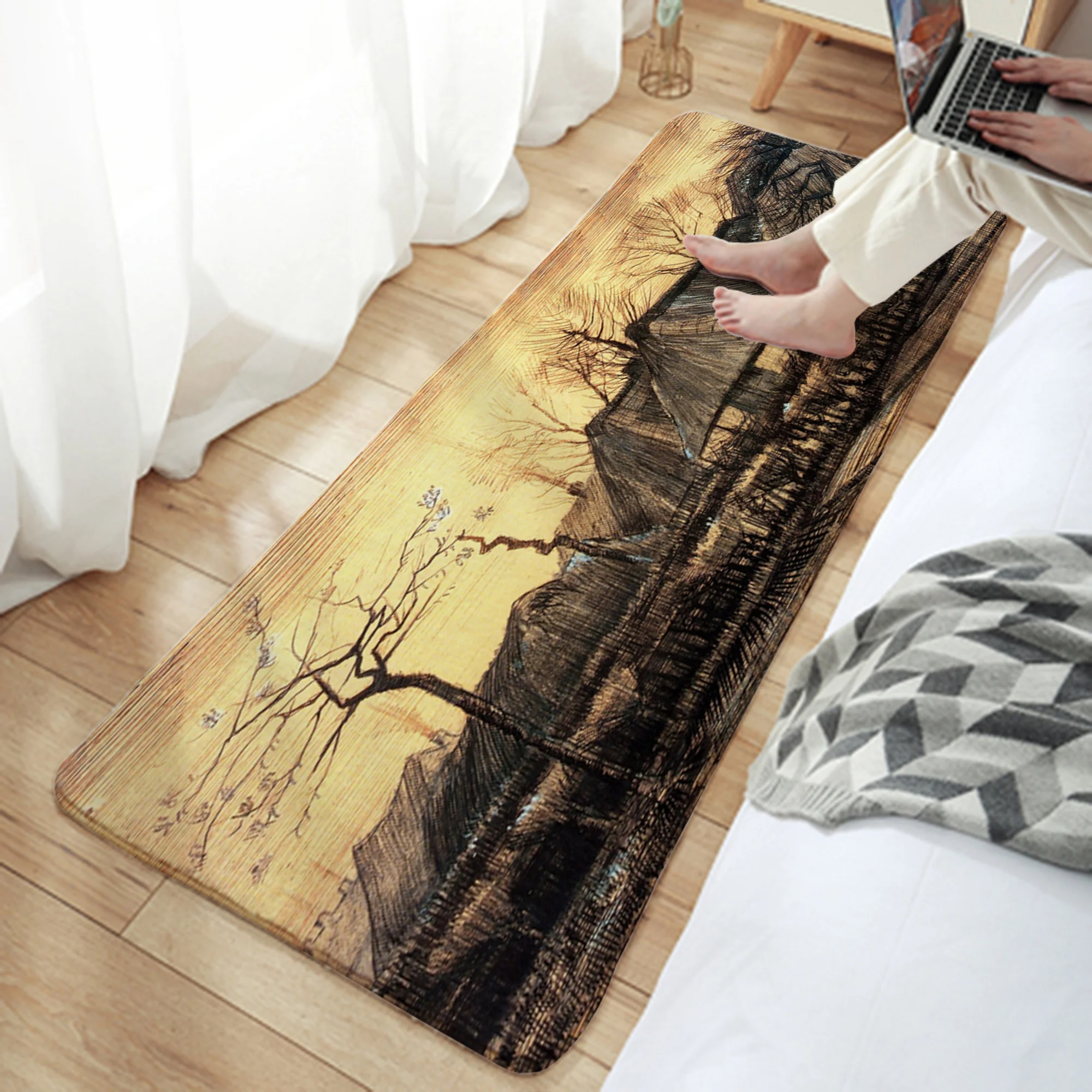 

Famous Painting Camper Carpet Bathroom Entrance Doormat Bath Indoor Floor Rugs Absorbent Mat Anti-slip Kitchen Rug