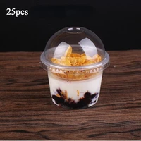 250ml disposable plastic cups with lids salad cup transparent plastic dessert bowl container with lid for bar cafe home party