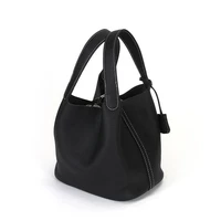 women luxury handmade handbag simple basket bags real leather large capacity hand bag