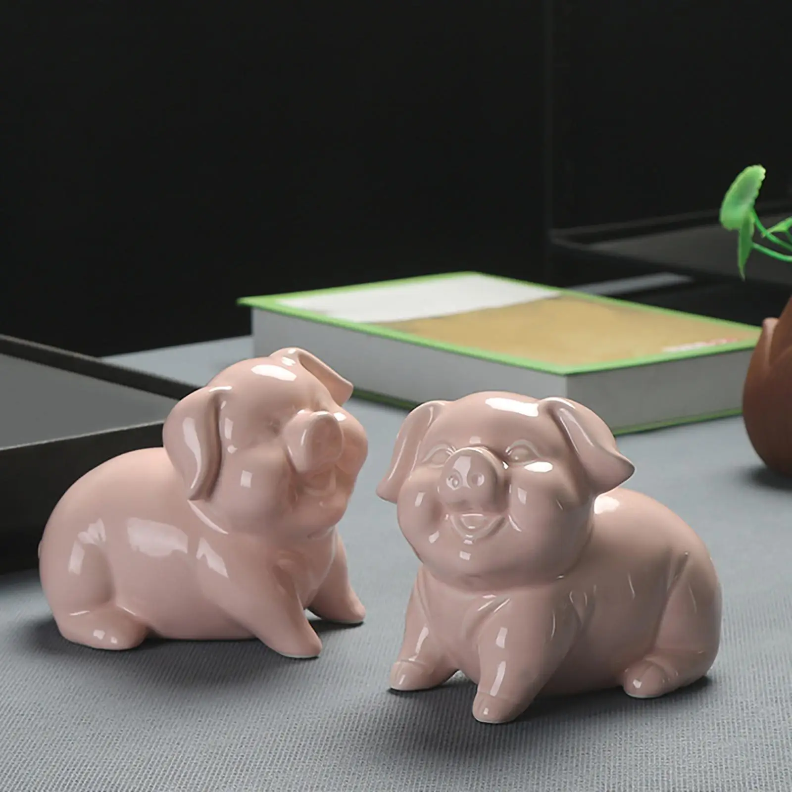 2 шт. миниатюрная керамическая статуэтка свинки |