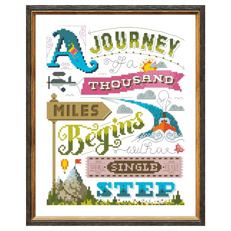 Набор для вышивки крестиком Следуйте мечте рисунок слов 18ct 14ct 11ct вышивка холстом