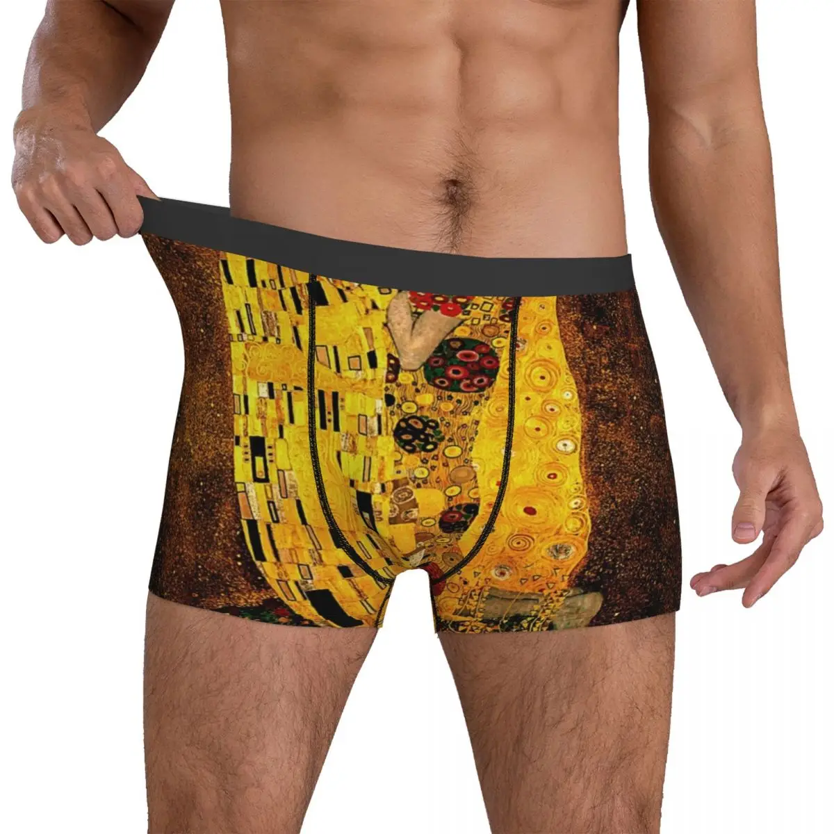 

Klimt Underwear Gustav Klimt The Kiss Stretch Panties Sublimation Boxer Brief Pouch Men's Oversize Boxer Shorts