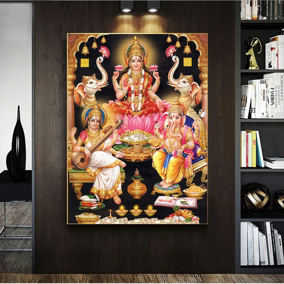 

Hindu Gods Lord Diamond Painting Ganesha Krishna Full Diamond Mosaic 5D Rhinestone Pictures Cross Stitch Kits Home Decoration