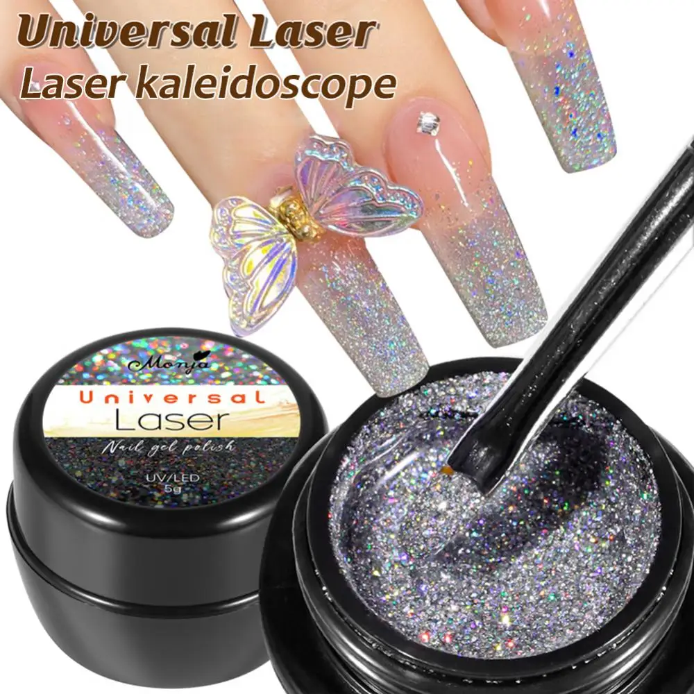 

Nail Flash Laser Kaleidoscope Nail Polish Glue Colorful Diamonds Nail Polish Glue UV Glue Broken, Drilling, Blasting, Oil Glue