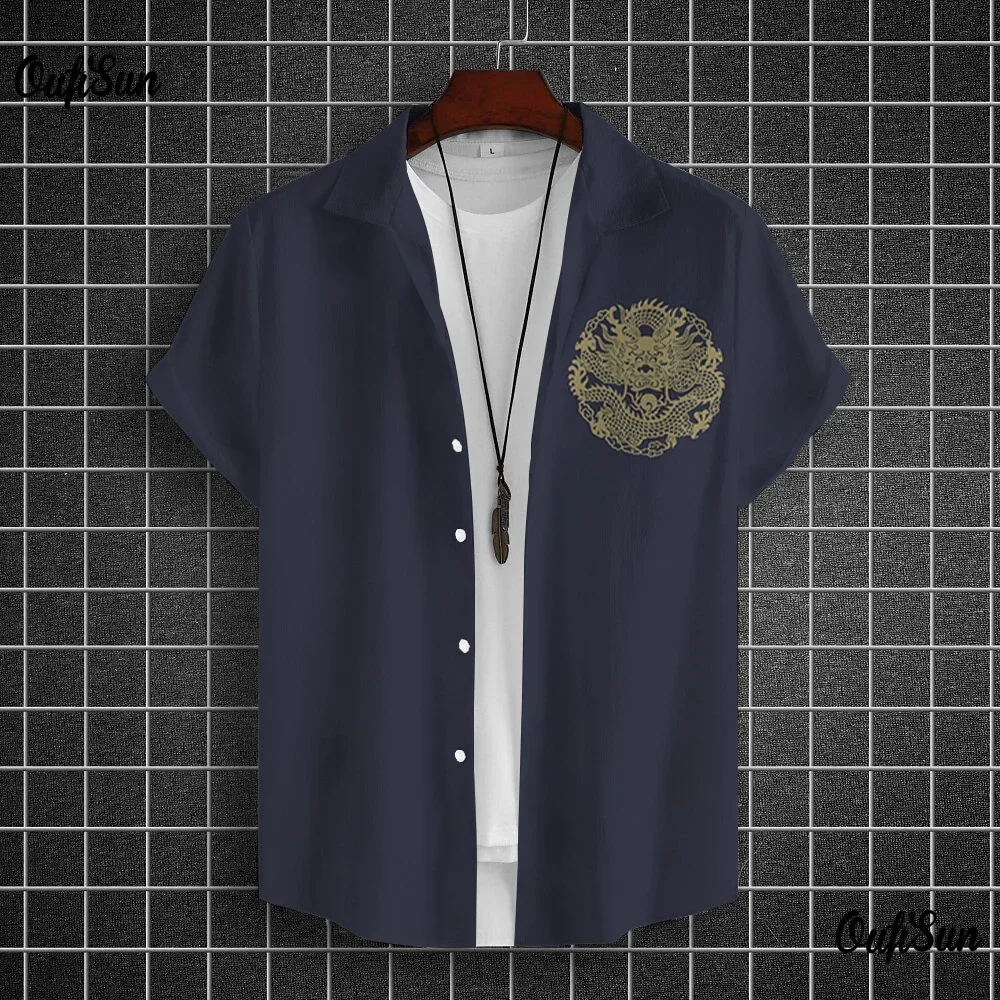 Мужская рубашка Year of the Dragon Totem из полиэстера