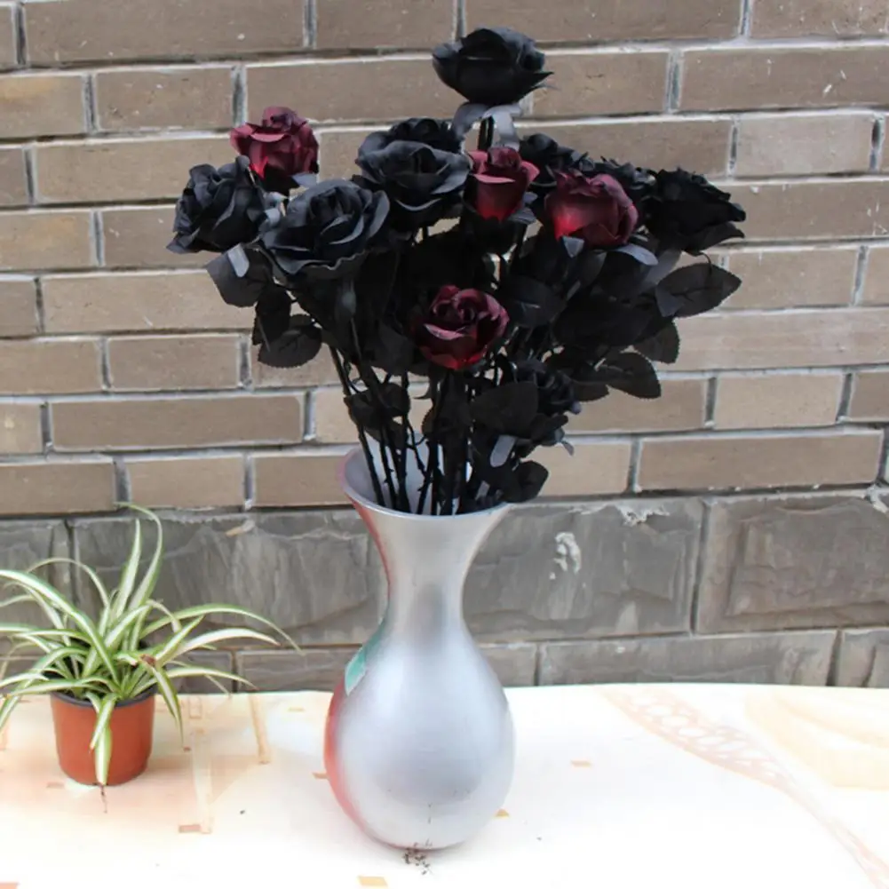 

1Pc Smooth Surface Fake Flower Fadeless Plastic Wedding Props Christmas Decoration 2021 For Home Rose Artificial Flowers/Plants