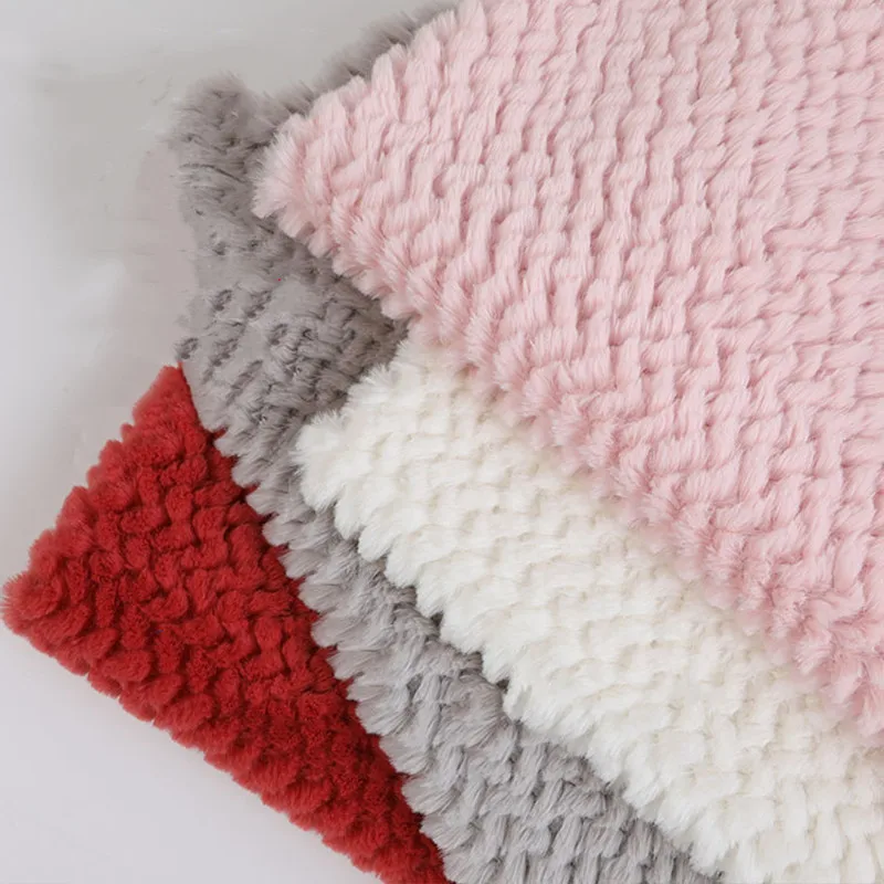 Имитация кроличьего меха плюшевая ткань розовый красный белый серый DIY