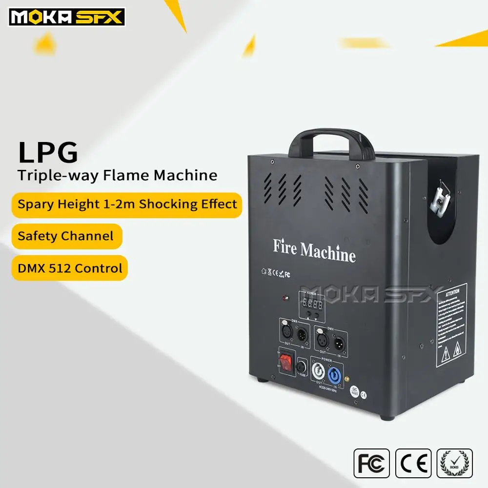 

MOKA SFX 3 Heads DJ Flame Machine LPG Fire Projector DMX Control for Special Effects Stage Spray Equipment Party KTV Performance