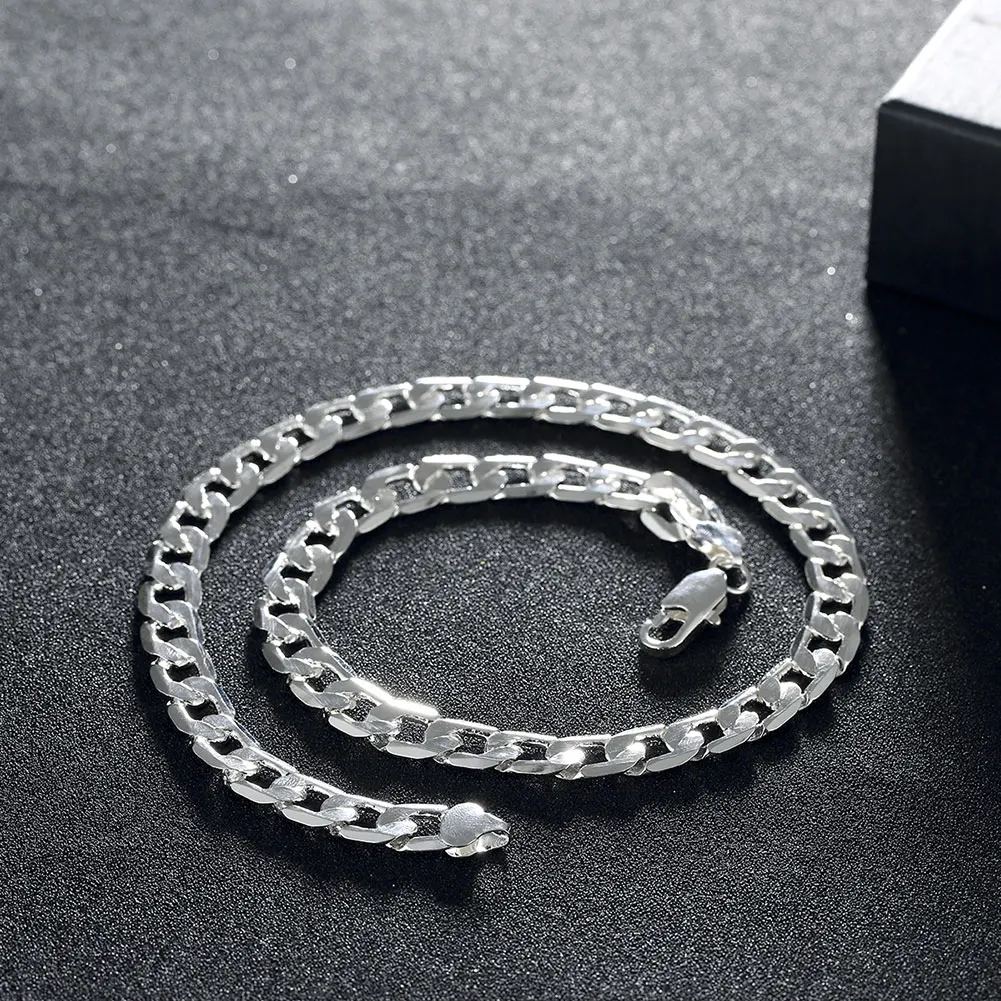 hot classic 10mm chain 925 color silver necklace for mens 2024 inches luxury popular brands jewelry wedding christmas gifts free global shipping