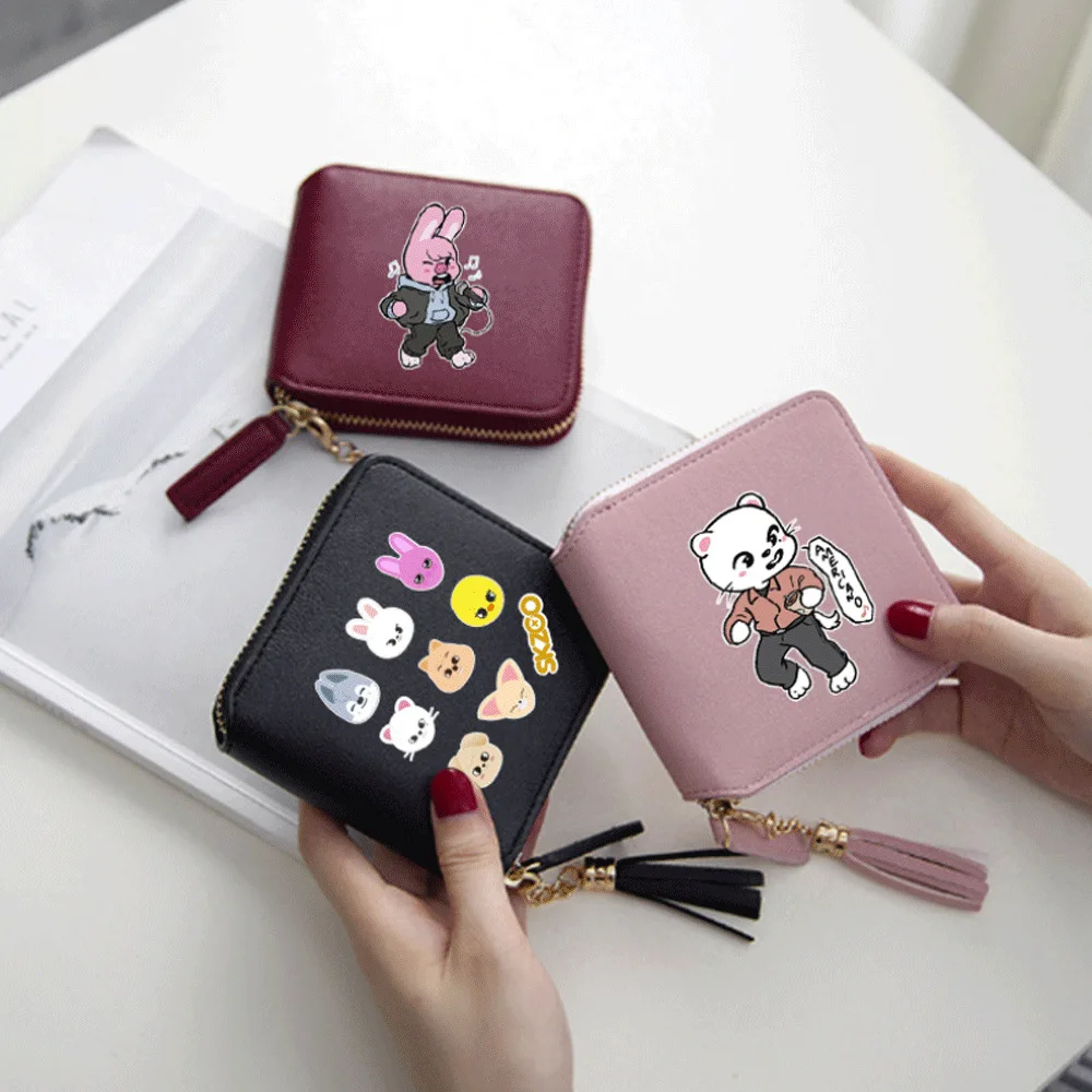 

New skzoos Kawaii Cartoon series Stray kids women's wallet cartoon student wallet ins fun short card holder gift girl heart