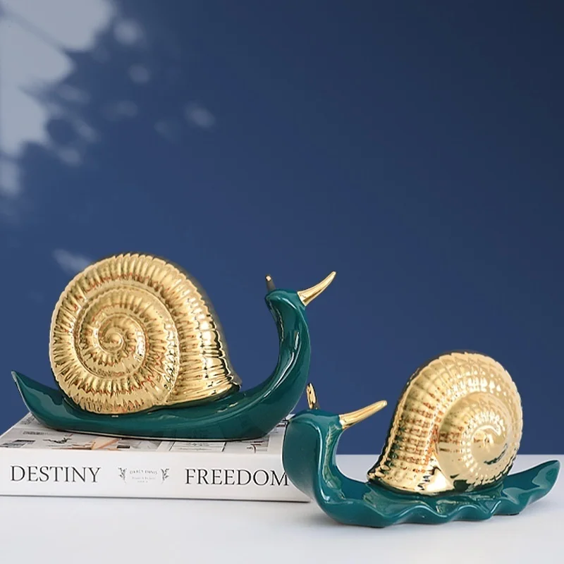 

Nordic creative light luxury decoration snail decoration lovely bedroom Shelf Bookcase decoration ceramic crafts