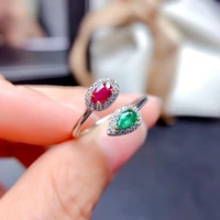 meibapj natural emerald gemstone fashion simple ring for women real 925 sterling silver charm fine wedding jewelry