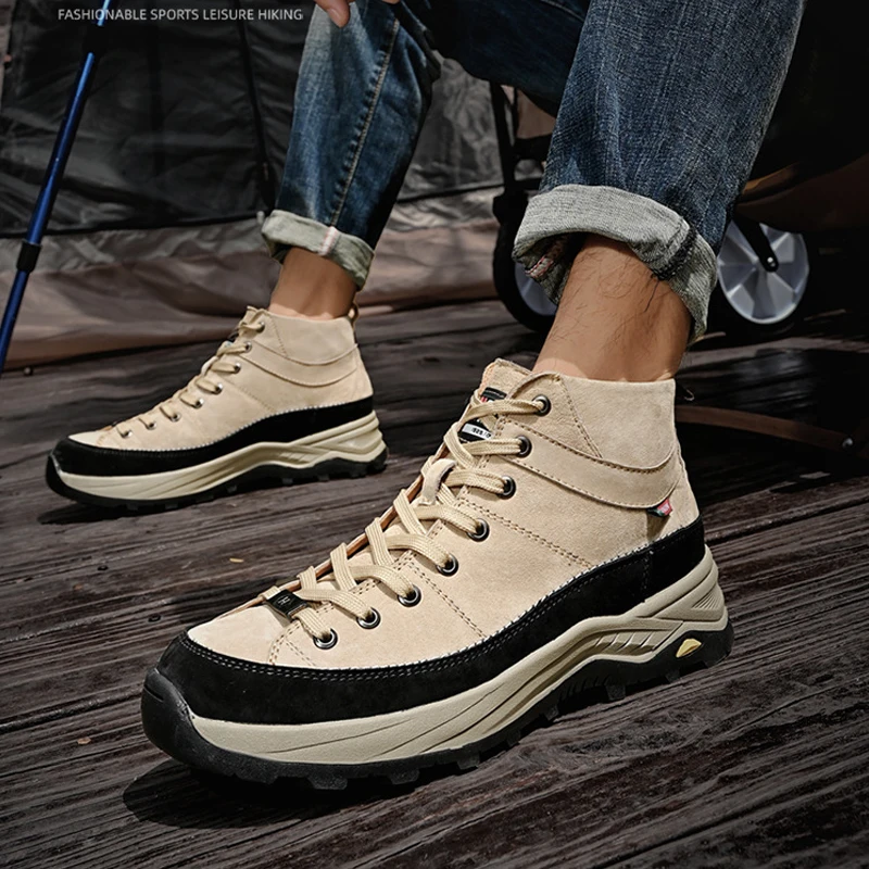 Xiaomi SALUDAS Men Leather Casual Boots Outdoor Camping Travel Hiking Shoes Waterproof Winter Boots Fashion Luxury Sneakers Male