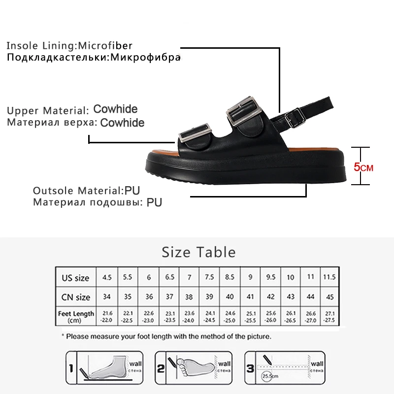 Женские летние тапочки на толстой платформе GMQM сандалии из натуральной кожи