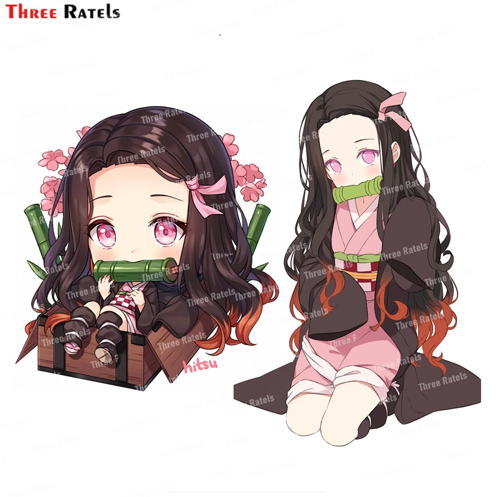 

Three Ratels I422 Kamado Nezuko Kimetsu No Yaiba Stickers For Fuel Tank Cap Bumper Trunk Decor Waterproof Protected Decals