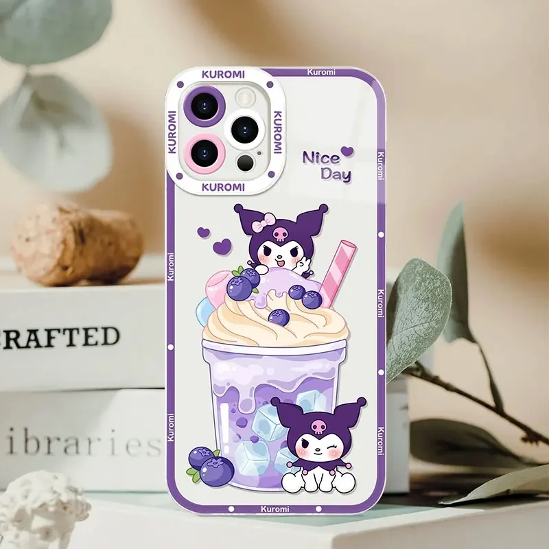 Милый чехол для телефона Sanrio Kuromi почтовый IPhone 11 12 13 15 16 Pro Max Mini XS XR SE2 8 7 14Plus