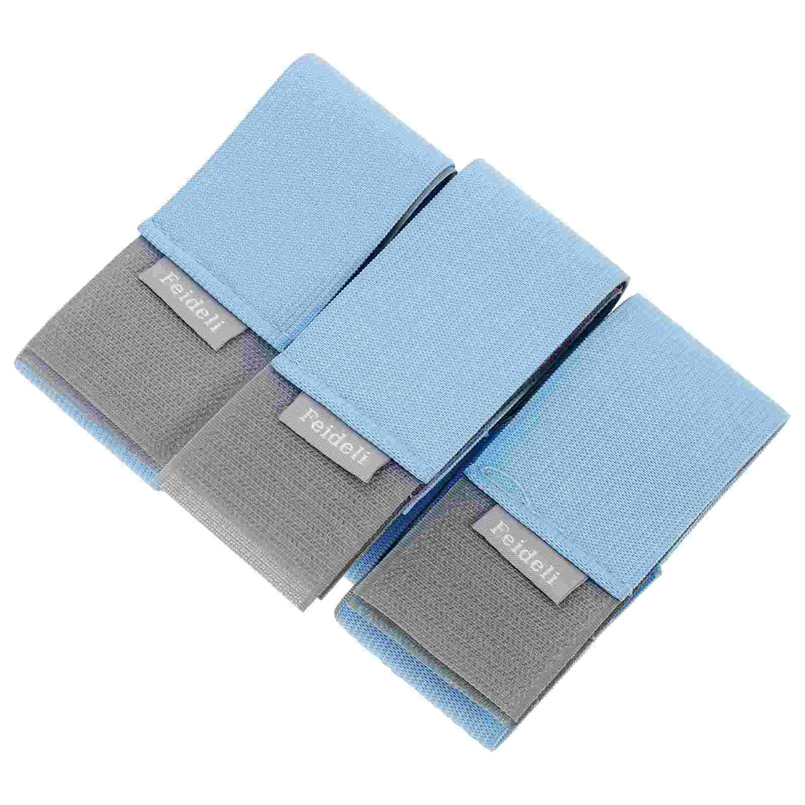 

3 Pcs Elastic Bandage Strap Car Fixing Fire Extinguisher 40X5cm Trunk Fixed Blue Polyester Blend Boot Belt