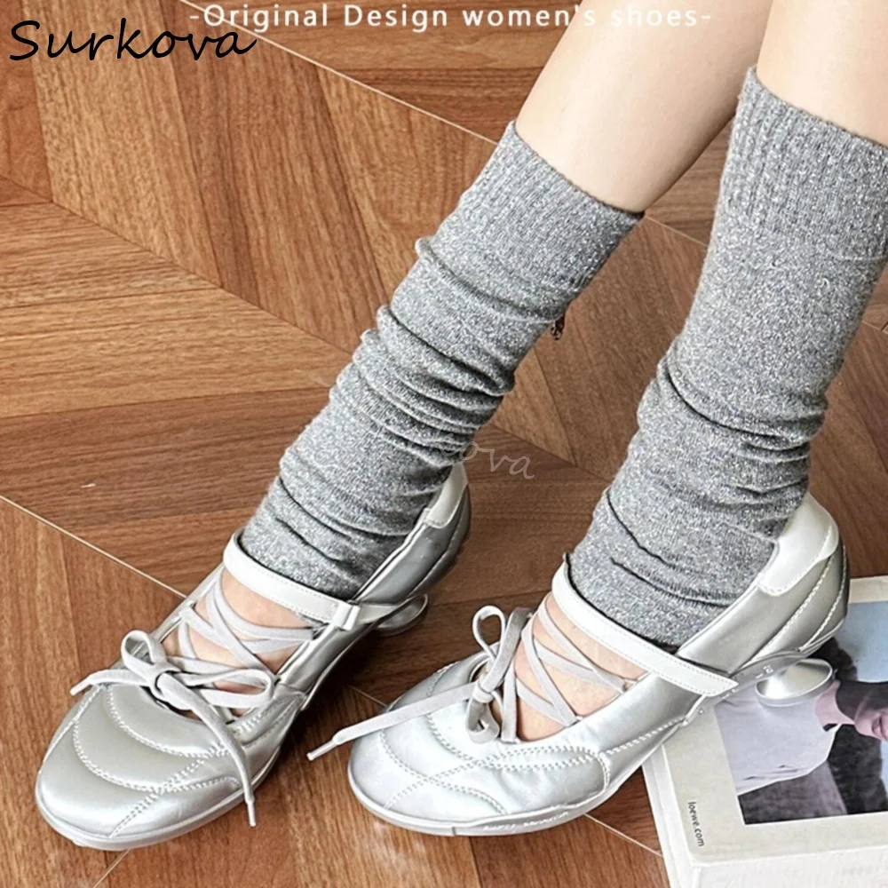 Балетки женские спортивные с перекрестной шнуровкой туфли-лодочки в странном