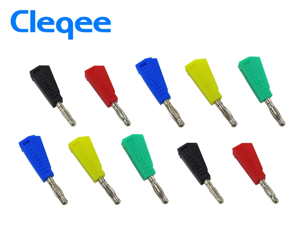 

NEW Cleqee P3002 10pcs 4mm Stackable Nickel plated Speaker banana plug connector Test Probe Binding Post