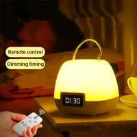 Night Light Remote Control Lighting Memory Lamp LED Time Display Smooth Surface Table Decor Pendent Night-light Bedroom