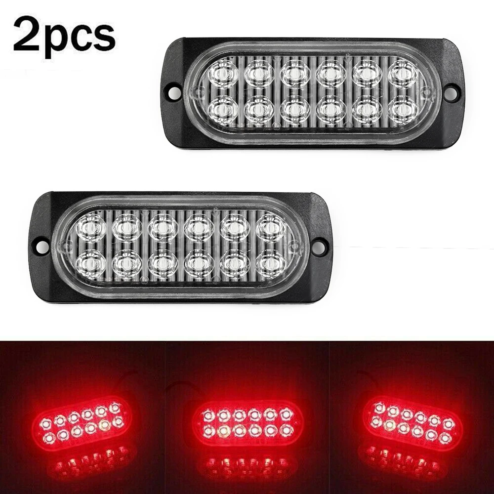 

2pcs Car Rear Red Fog 12 LED Lamp Light DC 12V-24V 36W Universal Car Trucks Safety Urgent Working Fog Light For Car Van Bus Cab