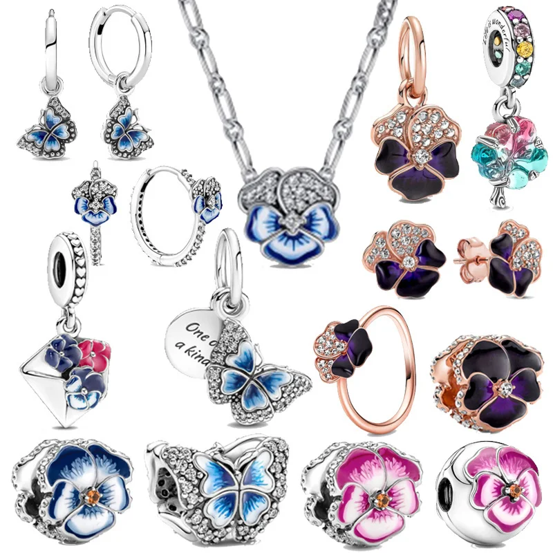 Женский кулон в виде робота из серебра 2022 пробы с узором милый браслет Pandora колье