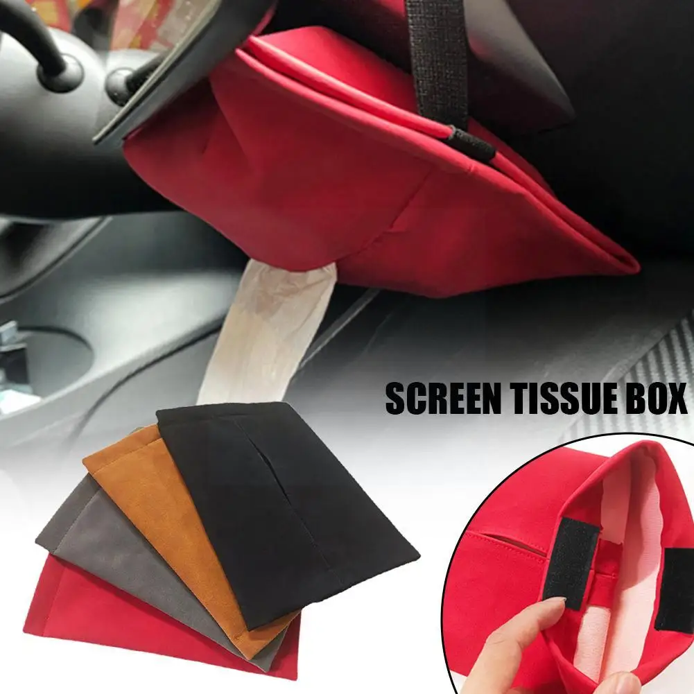 For Tesla Model 3 Y Car Tissue Holder Box Seat Back Storage Decoration Interior Bag Center Holder Napkin Storage Auto Conso M9O0