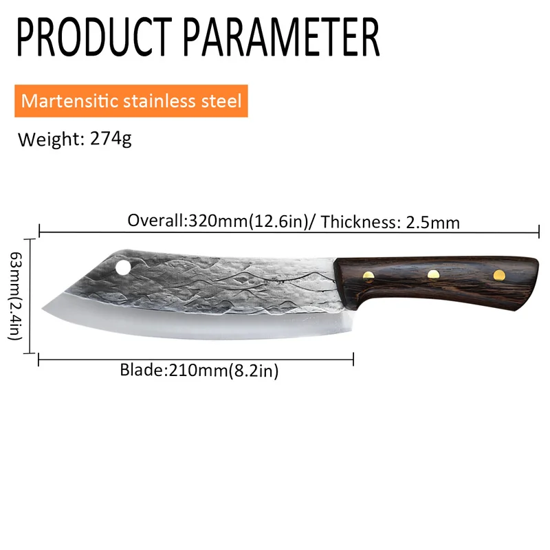 8 дюймов кованый мясницкий нож кухонный шеф-повар нержавеющая сталь брикет