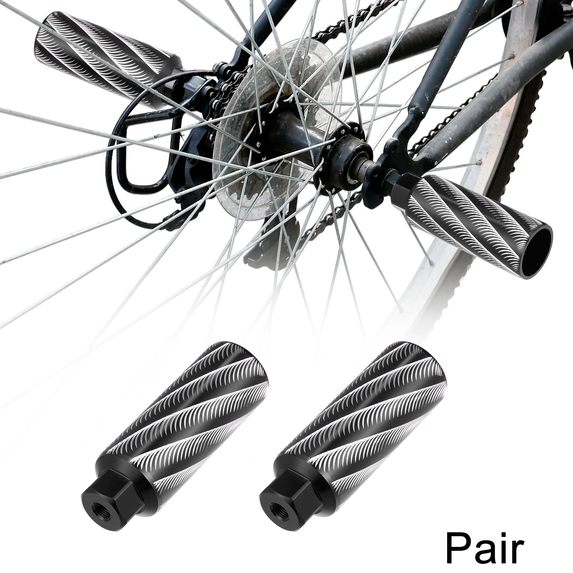 

X Autohaux 1 Pair Anti-Slip Bike Pedals Universal Aluminum Alloy Axle Rear Foot Pegs Footrests BMX Mountain Road Cycling Bicycle