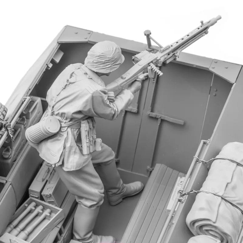 116 фигурка из смолы, собранная модель, комплект, историческая военная миниатюрная игрушка MG42, диорама с задним пулетом, в разобранном виде и неокрашенная 0104 (art.: 3920d44bfaca3) - 3920d44bfaca3