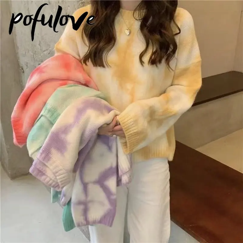 

Женский свитер с завязкой, повседневный вязаный мягкий теплый пуловер, модный Свободный джемпер с длинным рукавом на осень и зиму, новинка ...