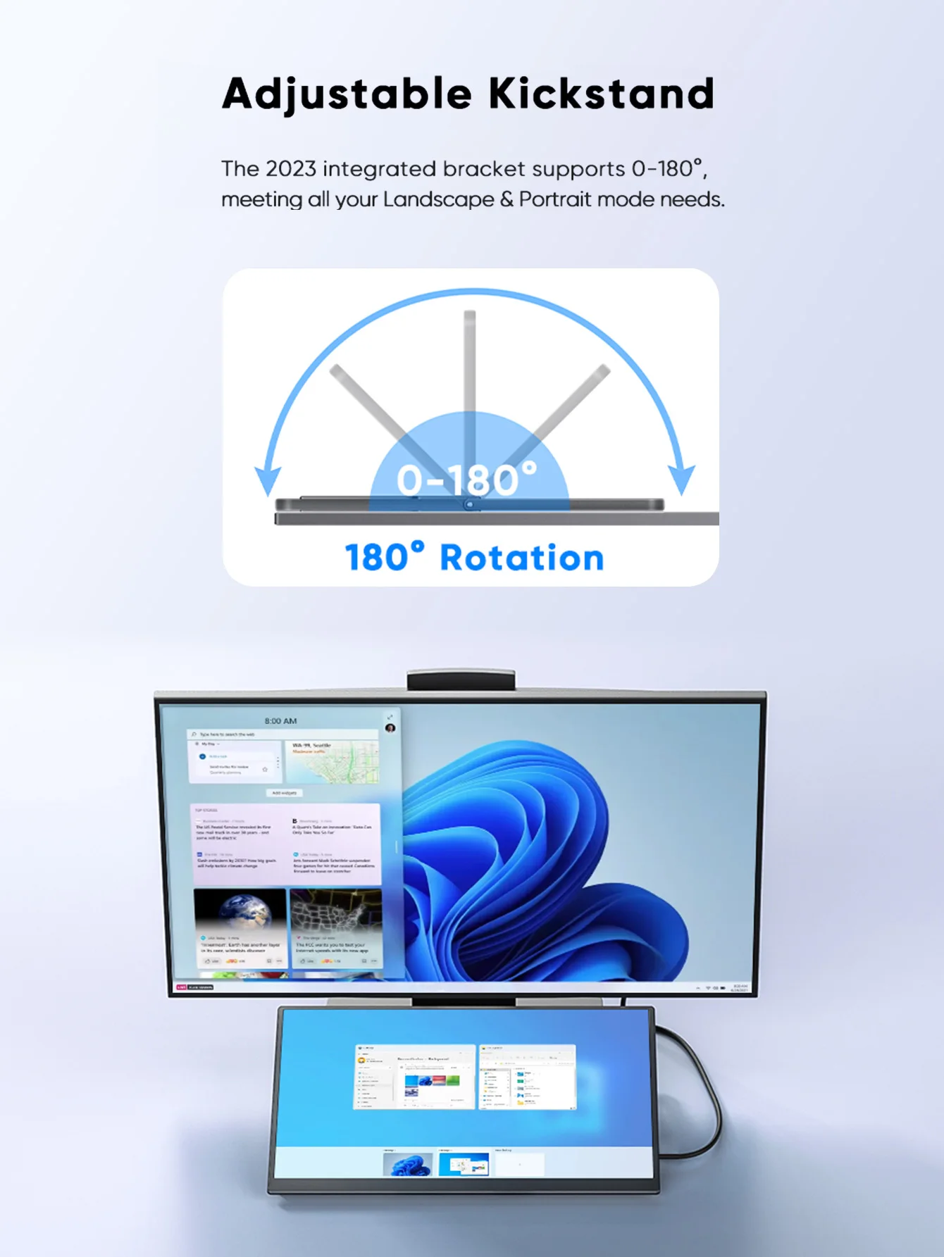Портативный монитор Sibolan Full HD со смарт-обложкой и HDR