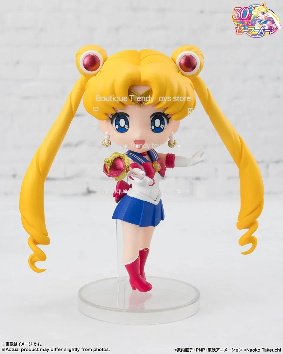 Фото Оригинальная фигурка Bandai Figuarts mini Black Lady Sailor Moon Crystal Star Compact Edition, аниме-фигурка из ПВХ, Q-версия, милая модель, игрушка №4