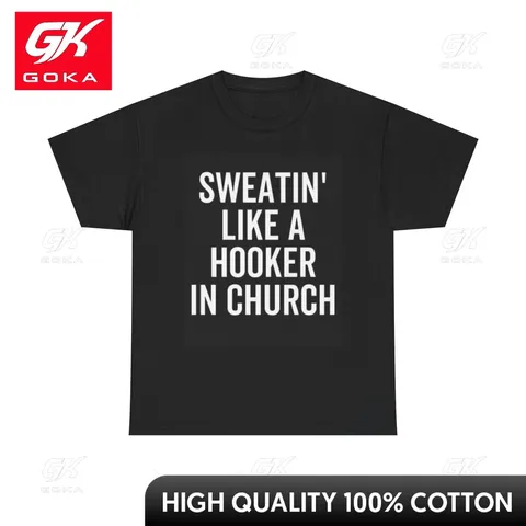 Футболка с рисунком Hooker in Church, забавная футболка с изображением шуток, комедия, унисекс, плотная хлопковая футболка, яркая крутая футболка, прочная умная дышащая футболка