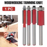 1pcs 14 shank double bearing straight trim router bit trimming knife milling cutter carbide flush woodworking