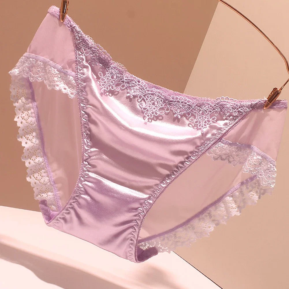 Бесследные брифы женские легкие кружевные трусики с каймой дышащее мягкое