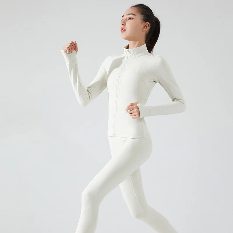 Женский спортивный костюм из двух предметов флисовая куртка и леггинсы с