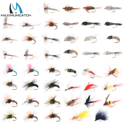 ICERIO 70pcs Fly Fishing Flies Kit Trout Bass Fishing with Fly Box Dry Wet  Flies Nymphs