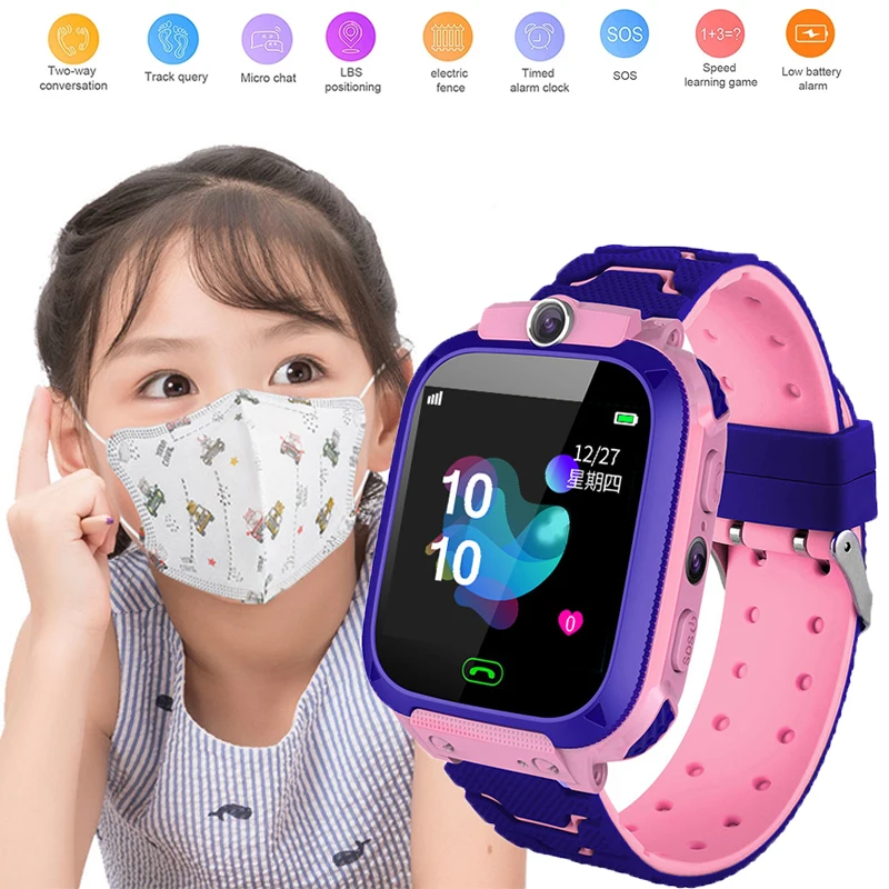 for Huawei Xiaomi iPhone Q12 Kids Gift Watch Waterproof Children's Smart Watch SIM Card Talking Location Tracker SOS kids watch