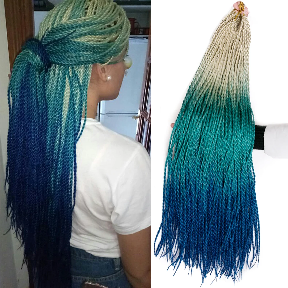 Сенегальские крученые волосы синтетические косы 24 дюйма 30 прядей/шт. вязанные