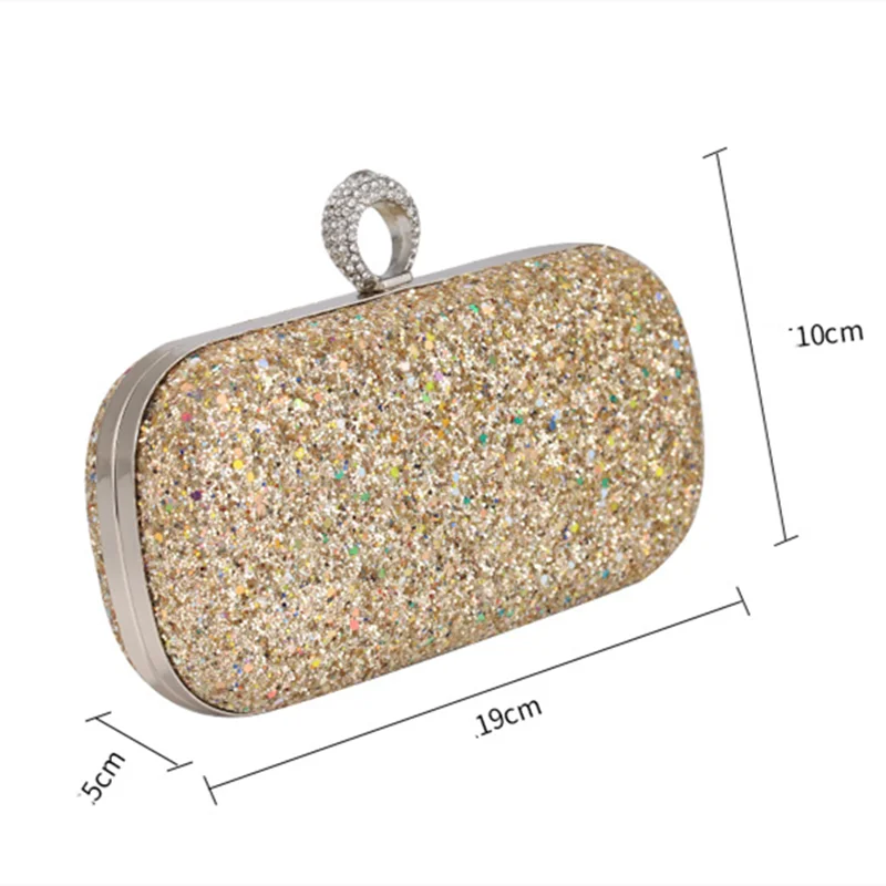 Women Sequined Cloth Bling Cluth Cross Body Gold Chain Shoulder Bags European And American Retro Fashion Styles Cute Mini Cases