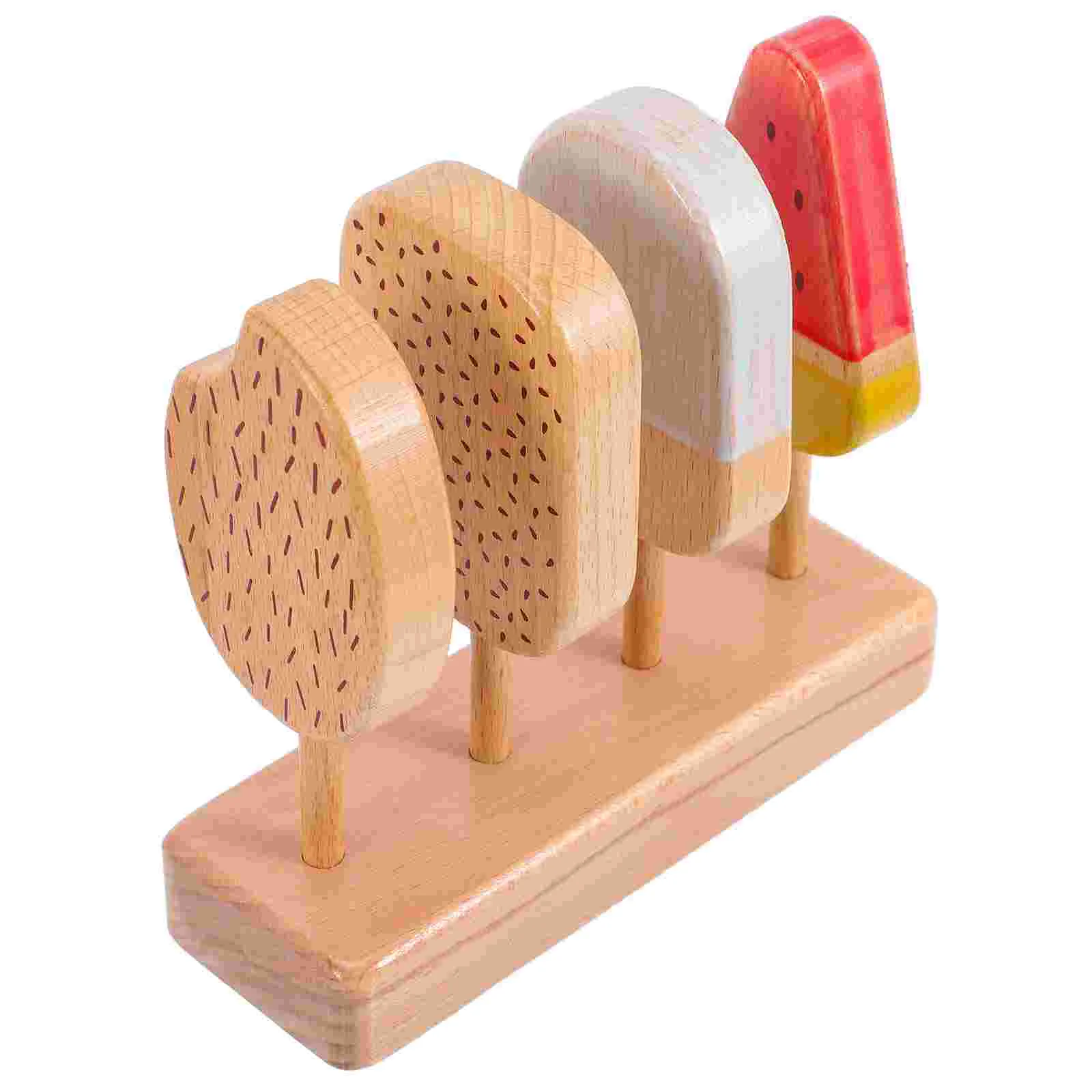 

1 Set Wooden Popsicle Ice Cream Wooden Ice Lolly Toy Kids Wooden Ice Cream Toy