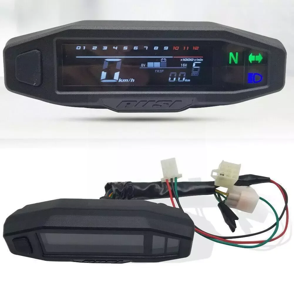 

LCD Digital Speedometer 1200RPM 5 Gear Oil Voltage Display 12V For Russian KR200 Odometer level Switching Motorc E0H7