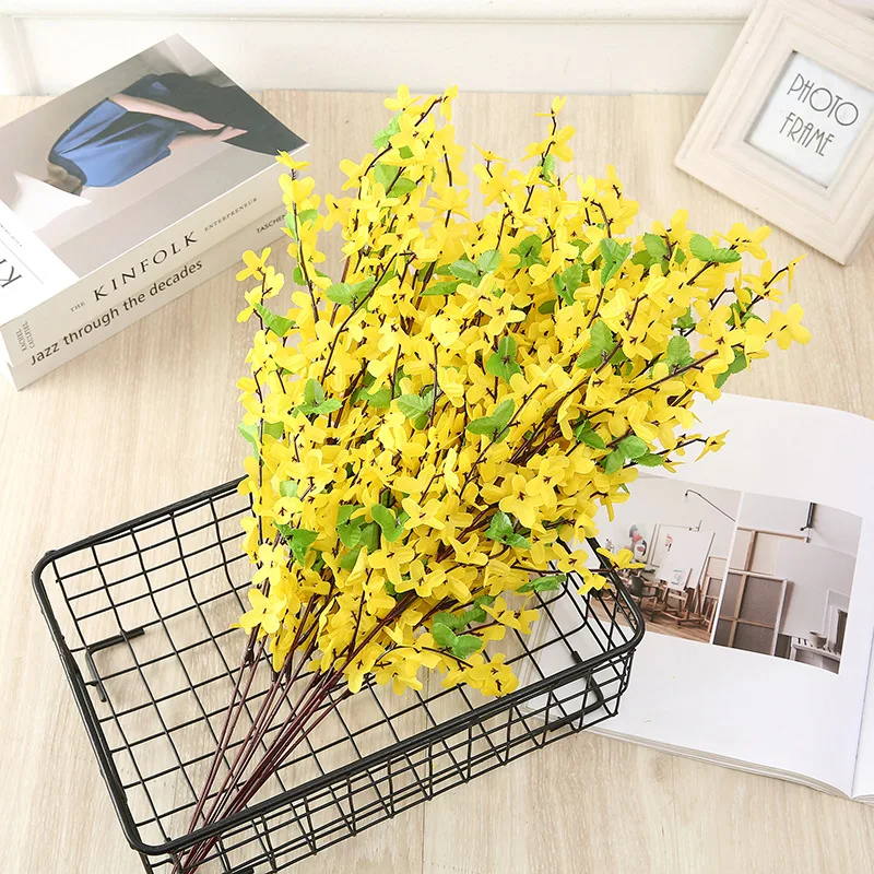 

6pcs of Yellow silk flower 65cm Artificial Primrose spring home garden floral decoration Easter Valentine Birthday Bouquet