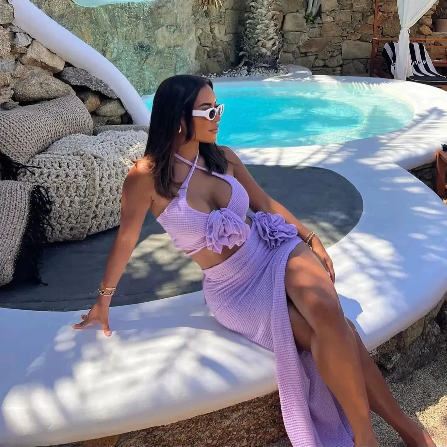 Комплект бикини из 3 предметов с юбкой